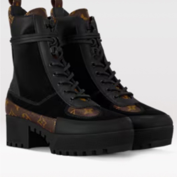AUTHENTIC Louis Vuitton Laureate Platform Desert Boot (Black) - Picture 9 of 10